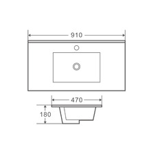Bianca 900mm Gloss White Vanity With Integrated Basin
